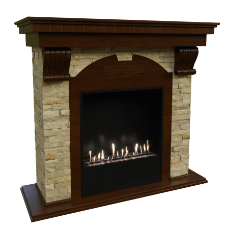 Биокамин в портале Firezo Dublin Темный дуб, Сланец